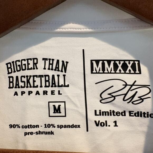 Bigger Than Basketball Shirt Mens Medium White Limited Edition MMXXI Graphic Tee - Picture 2 of 9